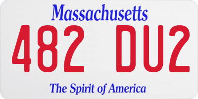 MA license plate 482DU2