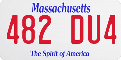 MA license plate 482DU4