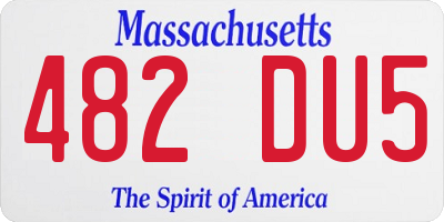 MA license plate 482DU5