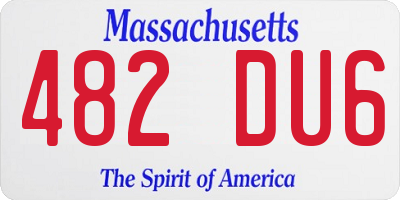 MA license plate 482DU6