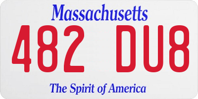 MA license plate 482DU8