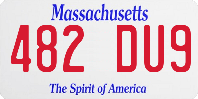 MA license plate 482DU9