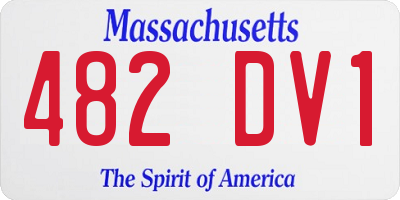 MA license plate 482DV1