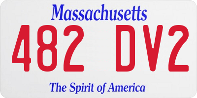 MA license plate 482DV2