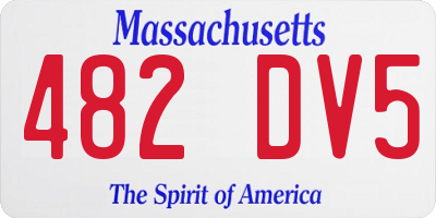 MA license plate 482DV5