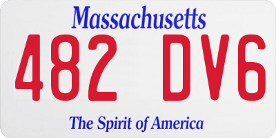 MA license plate 482DV6