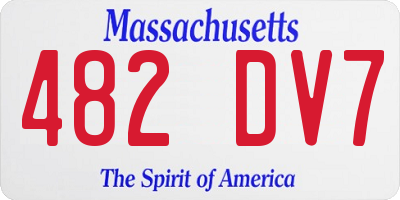 MA license plate 482DV7
