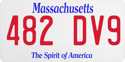MA license plate 482DV9