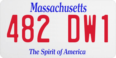 MA license plate 482DW1