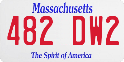 MA license plate 482DW2
