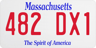 MA license plate 482DX1