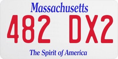 MA license plate 482DX2