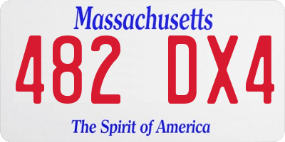 MA license plate 482DX4