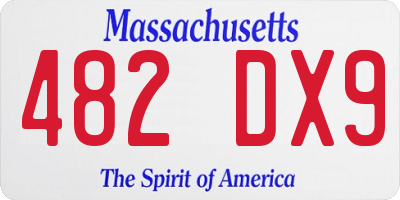 MA license plate 482DX9