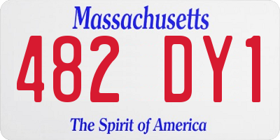 MA license plate 482DY1