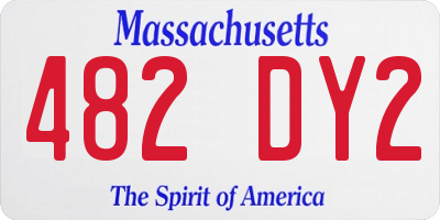 MA license plate 482DY2