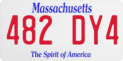 MA license plate 482DY4