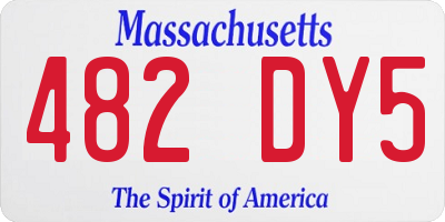 MA license plate 482DY5