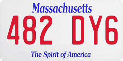 MA license plate 482DY6