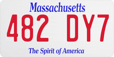 MA license plate 482DY7