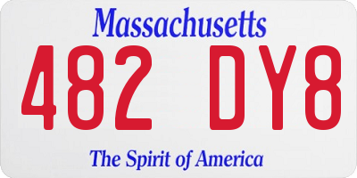 MA license plate 482DY8