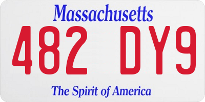 MA license plate 482DY9