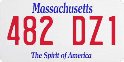 MA license plate 482DZ1