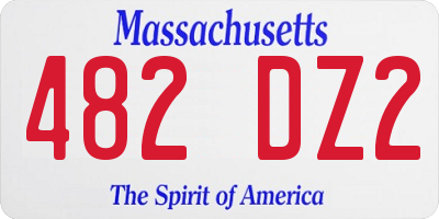 MA license plate 482DZ2