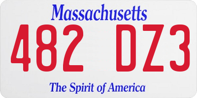 MA license plate 482DZ3