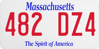 MA license plate 482DZ4