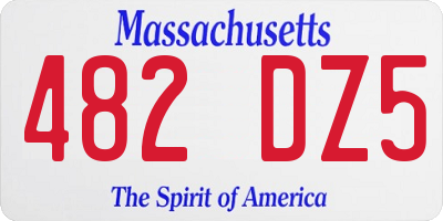 MA license plate 482DZ5