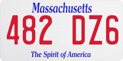 MA license plate 482DZ6