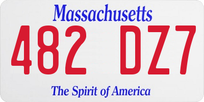MA license plate 482DZ7