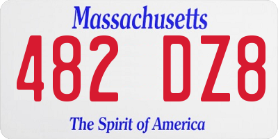 MA license plate 482DZ8