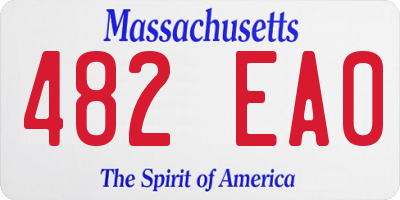 MA license plate 482EA0
