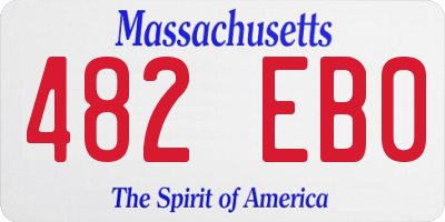 MA license plate 482EB0