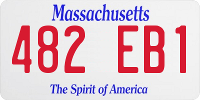 MA license plate 482EB1