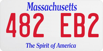 MA license plate 482EB2