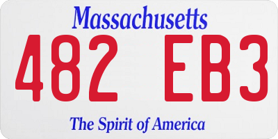 MA license plate 482EB3