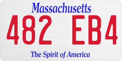 MA license plate 482EB4