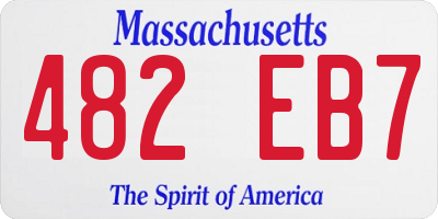 MA license plate 482EB7