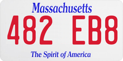 MA license plate 482EB8