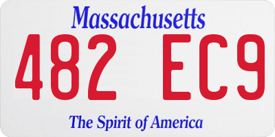 MA license plate 482EC9