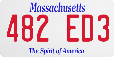 MA license plate 482ED3