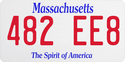 MA license plate 482EE8
