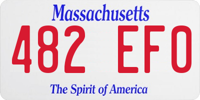 MA license plate 482EF0