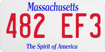 MA license plate 482EF3