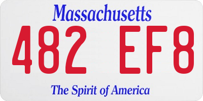 MA license plate 482EF8