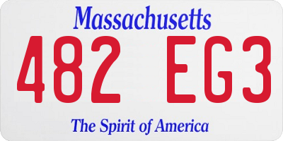 MA license plate 482EG3