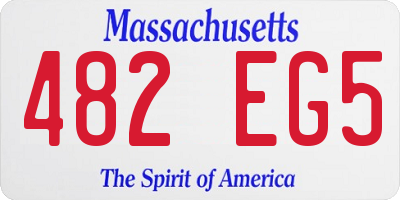 MA license plate 482EG5